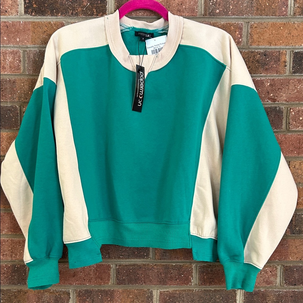Papermoon Teal and Cream Sweatshirt